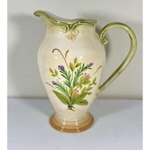 Lenox RARE 1967 French Pitcher 10.5" Springtime Bouquet Fleur De Lei Roping‎